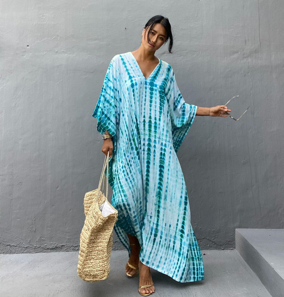Rayon Halo Dyed Robe Vacation Casual Beach Bikini Cover 25 Colors
