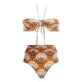 Split Swimsuit Women Skinny Slimming Retro Tied Swimsuit Set Chiffon Dress