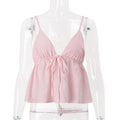 Women lothing Summer Sexy Slim Fit Camisole Low Cut Backless Lace up Sexy Vest