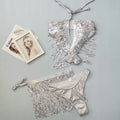 Sequined Tassel Bikini Three Piece Sexy Women Swimsuit Bikini