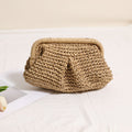 Crossbody Straw Bag Pleated Solid Color Straw Bag Woven Bag Vacation Beach Bag Women Bag