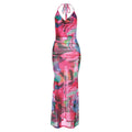 Summer Women Clothing Halter Sexy See through Backless Slim Fit Sheath Dress