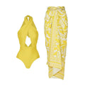 One Piece Two Piece Set Bikini Swimsuit Women Skinny Slimming Swimsuit Outfit Chiffon