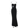 Summer Metal Decoration Stitching Hollow Out Cutout out Dress Sexy Slim Tube Top Dress Women