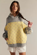 Autumn Winter Women Clothing Hooded Embroidery Stitching Sweater Pullover Casual Top Women