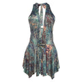 Summer Women Clothing Fashionable Elegant Sexy Halter Lace up Backless Slim Fit Printing Dress