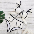 Solid Color High Waist Bikini Simple Split Swimsuit Women Sexy Bikini