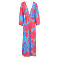 One Piece Swimsuit Cardigan Women Long Sleeve Printed Bikini Cover Up Robe