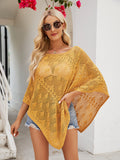 Women Clothing Spring Knitted Shawl Outer Match Loose Cutout out Knitted Blouse Sleeve Pullover Thin Sweater