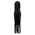 Summer Sexy Hollow Out Cutout out See through Maxi Dress Polo Collar Dress Women Clothing