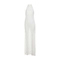 Spring Women Clothing Sexy Halter Backless Pleated Ruffle Sleeveless Dress Women