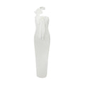 Summer Sexy off Shoulder Scarf Bow Tube Top See through Irregular Asymmetric Dress