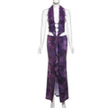 Spring Women Clothing Sexy V neck Halter Lace Stitching Faux Two Pieces Dress