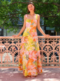Summer Vacation Strap Dress Floral Swing Dress