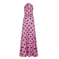 Casual Vacation Polka Dot V neck Halter Dress Women Backless Lace up Waist Slimming Maxi Dress