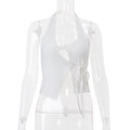 Women Clothing Summer Sexy Backless Lace up Cardigan Halter Design Vest Top for Women