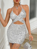 Sexy Backless Sequ Dress Women Clothing Nightclub Dress