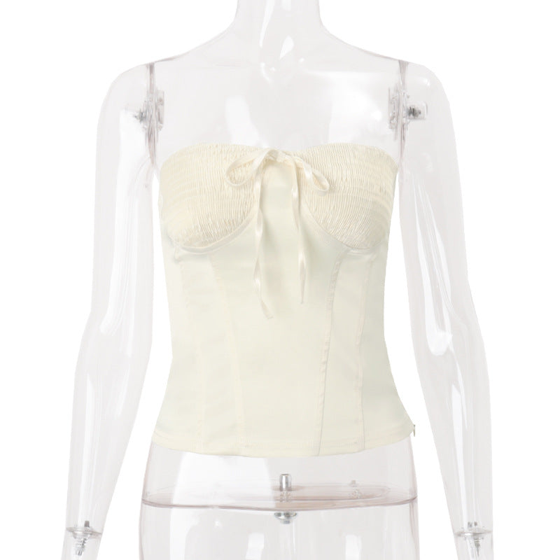 Women Clothing Summer Sexy French Sexy off Neck Wrapped Chest Vest Top for Women