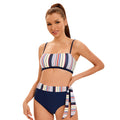 Striped Printed Split Swimsuit Women Sexy Backless High Waist Triangle Swimsuit