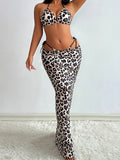 Swimwear Split Swimsuit Cropped Outfit Printed Lady Sexy Swimsuit