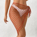 Arrival Hand Crocheting Beads Shawl Bikini Cover up Sexy Triangular Binder Shawl Voile Beach Cover up