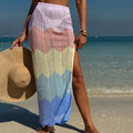 Dopamine Color Casual Beach Sunscreen Sexy Beach Seaside Vacation Side Slit Skirt