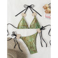 Lace up Sexy Triangle Bikini Split Swimsuit Women Beach Spring Swimsuit