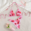 Split Swimsuit Sexy Women Fission Swimsuit Tropical Leaf Printed Swimsuit