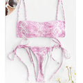 Swimsuit Flat Chest Split Printed Bikini