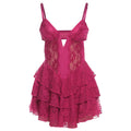 Spring Women Clothing Sexy V neck Lace Mesh Patchwork Backless Strap Dress Women
