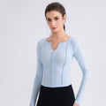 Women Yoga Sports Long Sleeve Skinny Stretchy Slimming Running Top T shirt Breathable Training Workout Clothes