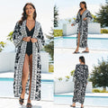 Rayon Positioning Printing Beach Cover up Sexy Cardigan Loose Sun Protection Shirt Beach Cover Up