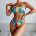 Luoguo Tube Top Sexy Bikini Bikini Color Printing Swimsuit