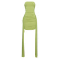 Spring Elegant Pure Pleated Ribbon Hip Sexy Tight Tube Top