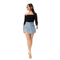 High Waist A line Short Pantskirt Irregular Asymmetric Casual
