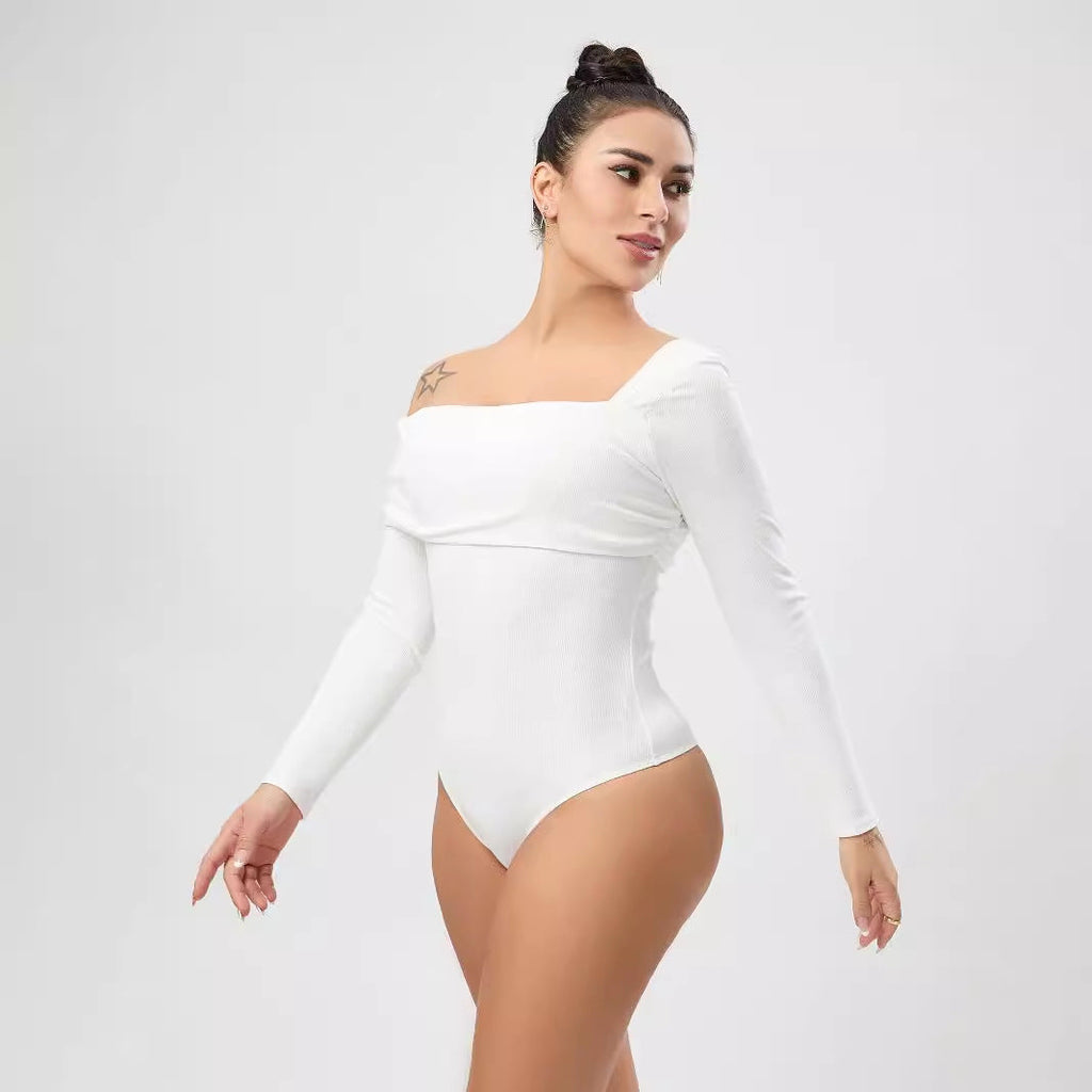 White Outerwear Jumpsuit Women Design Single Shoulder Top Women Autumn
