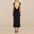 Sexy Lightly Mature Sexy Backless Dress Autumn French Waist Dress Women