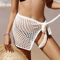 Women Clothing Sexy Knitted Texture Hollow Out Cutout Holiday See through One Piece Short Beach Skirt Crochet hook