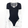 Bodysuit Spring Summer Women Clothing Short Sleeve V Neck Sexy Tight Bodysuit