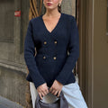Minimalist Wool Long Sleeve Vest Sweater Women Clothing Autumn Winter
