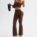 Vest Wide Leg Tight Seamless Hip Lifting Yoga Bell Bottom Pants Two Piece Sets Abdominal Shaping High Waist Bootcut Casual Exercise Yoga Clothes