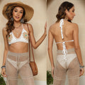 Women Top Women Clothing Sexy Beach Strap Pure Hand Crocheting Floral Stitching Banded Bikini
