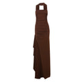 Women Clothing Summer Elegant Sexy Scarf Collar Slim Fit Slit Backless Dress Tube Top Dress