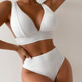 Ladies Bikini Solid Color Backless Beach Swimsuit Summer Sexy Women Swimsuit Bikini