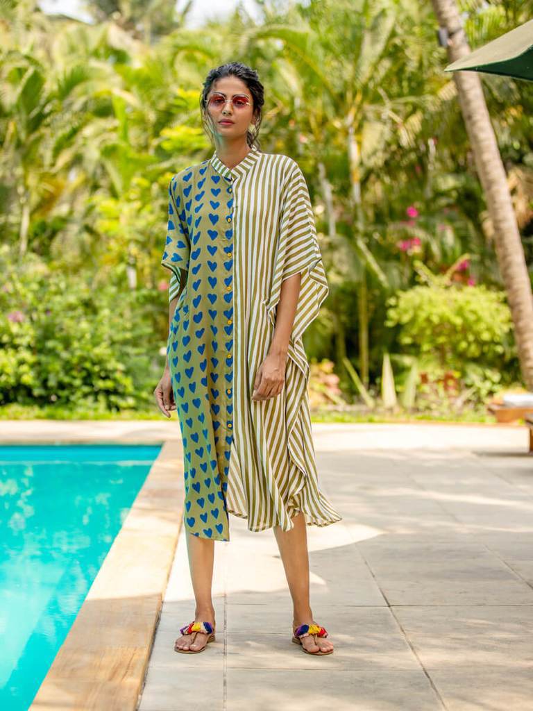 Rayon Printed Loose Long Cardigan Vacation Casual Beach Bikini Cover