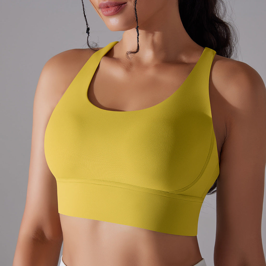 Nude Feel Sports Underwear Push up Sexy Seamless One Piece Cup Beauty Back Yoga Bra Running Workout Vest Women