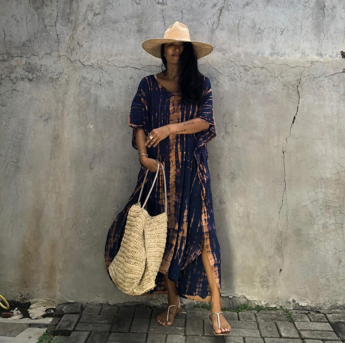 Rayon Halo Dyed Robe Vacation Casual Beach Bikini Cover 25 Colors