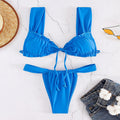Sexy Solid Color Swimsuit Women Beach Vacation Bikini Two Piece Set Swimsuit