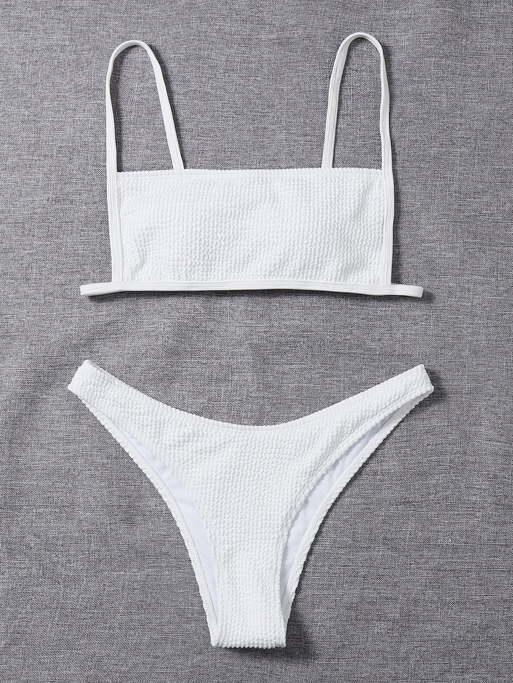Solid Color Swimwear Sexy Low Waist Bikini Lady Simple Split Swimsuit