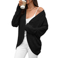 Autumn Winter Solid Color Long Sleeve Cardigan Knitted Jacquard Coat Office Cardigan